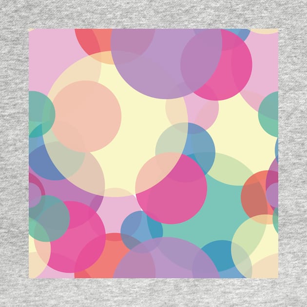 Transparent light pastel colors bubbles pattern by sigdesign